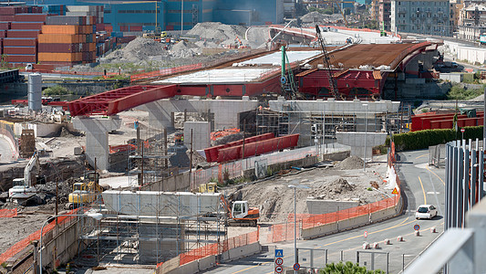 正在重建的公路上工程立交桥安全建筑电梯工作运输修理工业篮球图片