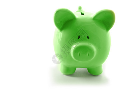 绿猪银行储蓄经济学积累概念性经济金融制品基金陶瓷绿色图片
