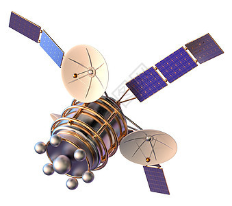 3D地球人造卫星模型3D广播全球导航雷达数据技术网络蓝色宇宙环绕图片