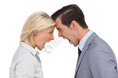 同事争吵头对头的争吵分歧男性合作女性伙伴男人商务商业斗争套装图片