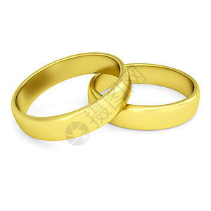 两个黄金结婚戒指剪裁婚礼珠宝已婚圆圈圣餐誓言金子夫妻反射图片