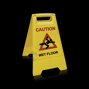 湿地板标志黄色事故安全警告塑料剪裁小路危险水平预防图片