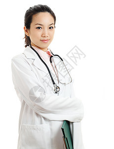 女性医生 白身被孤立图片