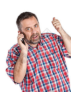 中年男子在手机上说话商业老年电话细胞老板工作商务讲话男人男性图片