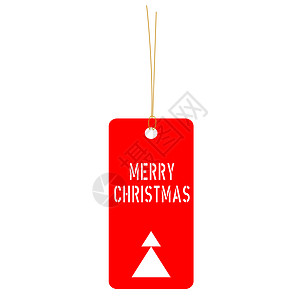 圣诞快乐标签白色问候语细绳红色卡片插图模版绳索图片