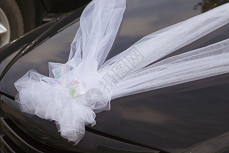 婚礼汽车装饰车辆庆典黑色装潢风格运输白色仪式水平蜜月图片