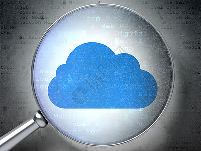 云层技术概念 数字上带光玻璃的云b创新互联网数据代码社会蓝色高科技镜片软件网站图片