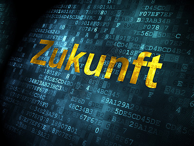 时间概念 数字背景上的 Zukunft( german)图片