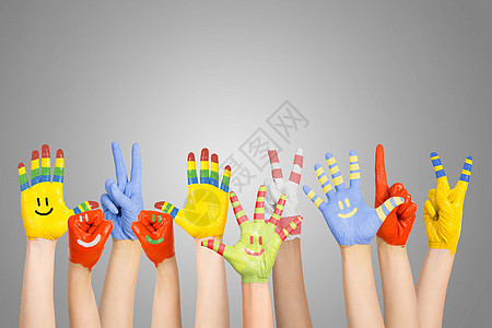 涂画儿童双手身体绘画染料教育打印乐趣想像力艺术家幼儿园手指图片