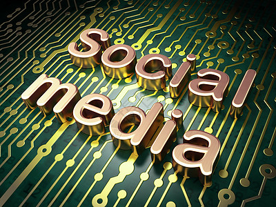 社交媒体概念 社会媒体在电路板上的背景木板扇子电路社区数据网站朋友网络团队博客图片