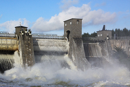 伊马特拉水力发电站大坝的漏水岩石石头水坝建筑学地标溪流技术发电机溢洪道水电图片