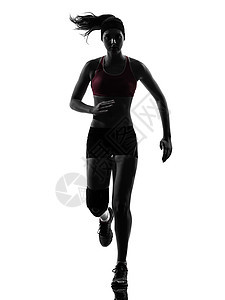 经营马拉松环影赛跑的女跑者阴影成年人和服训练运动装跑步慢跑者女士耐力踪迹图片
