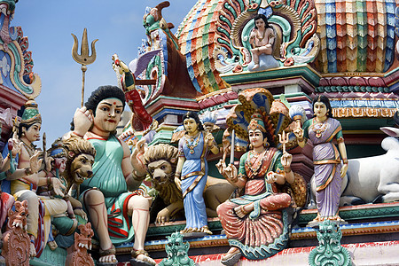 新加坡斯里克利须那印度教寺庙旅行地标偶像女神宗教旅游观光雕像神灵图片