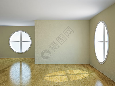 有窗口的空房间柱子艺术木头公寓建筑学天花板木地板风格水泥大厦图片