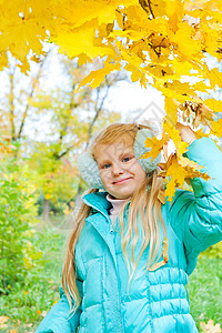 秋天快乐的女孩植物群活力耳机墙纸团体阳光植物橙子金子季节图片