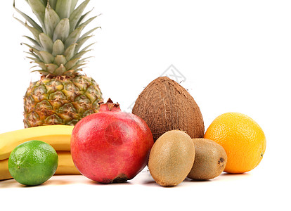 水果成分食物团体情调橙子绿色椰子异国收成浆果热带图片