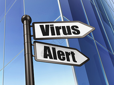 安全概念 建筑背景上的病毒警报系统图片
