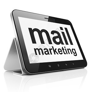 营销概念 平板电脑上的邮件营销研究战略宣传广告市场网络产品互联网社区公关图片