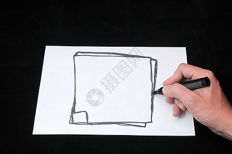 B 利用白皮书白色草图黑色创造力商业空白设计师插图手指学校图片