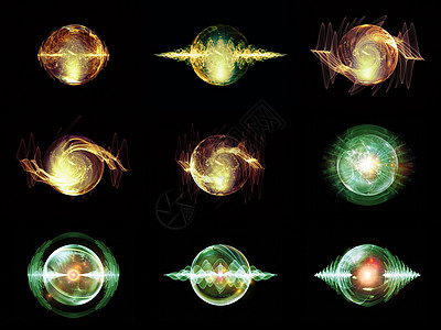 虚拟波粒子辉光缩影理论地球设计插图物理几何学光子技术图片