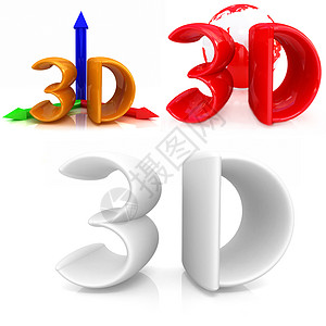 3d 成套文字艺术打字稿宏观立体镜黄色绘画反光技术斜角渲染图片