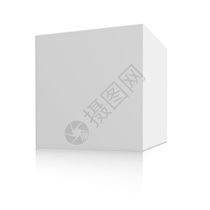 白框零售盒子插图立方体纸板包装产品礼物盒礼物购物图片
