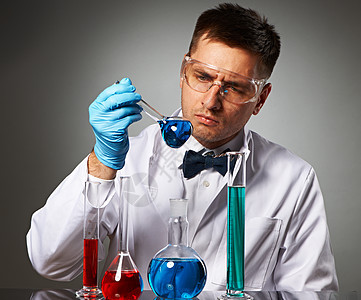 化验室科学家物质生物研究套装领结药店男人眼镜化学品职业图片