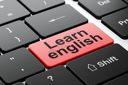 教育概念 在计算机键盘背景上学习英语红色训练研讨会钥匙检查成功课程培训师考试网络图片