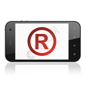 法律概念 在智能手机上注册财产作者商业法庭执照药片专利电话权利贸易图片