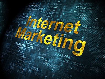 广告概念 数字背景下的网络营销宣传市场像素化展示销售公司品牌公关互联网技术图片