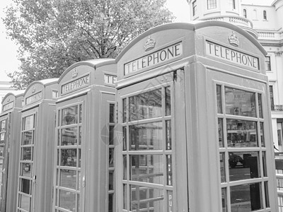 伦敦电话箱红色王国黑色电话亭电话地标白色图片
