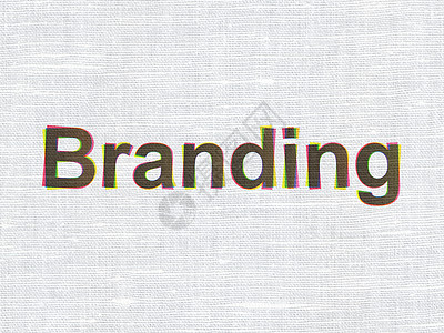营销概念 在布料纹理背景上品牌图片