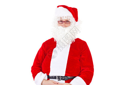 白色背景的圣诞老人派对眼镜喜悦清单煤炭胡须传统商业男人展示图片