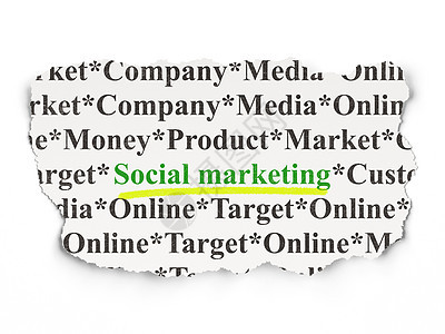营销概念 用纸面背景进行社会营销互联网销售战略网络宣传创造力标签公关客户社区图片