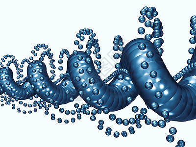 蓝螺旋科学物理化学粒子数学蓝色实验室力量旋转渲染图片