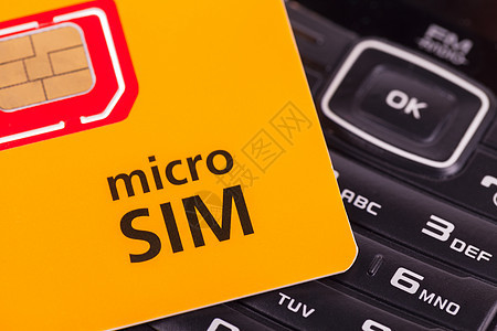 sim卡带有微缩Sim卡的移动电话系统键盘模拟标识符通信收音机程序操作员全球服务背景
