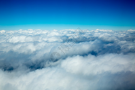 空中浮云从高处如海天空天气喷射晴天天堂蓝色飞机环境假期运输图片