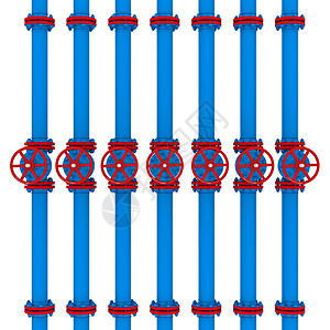 红色和蓝色蓝色管道和阀门背景