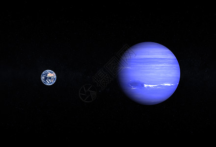 地球和海王星太阳渲染行星月亮星系科学星星天文学太阳系星球图片