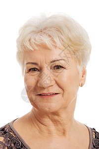 一位老太太的肖像眼睛头发母亲女性快乐成人退休奶奶老年皱纹图片