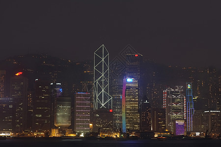 中国香港晚上的天线背景图片