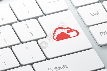 云技术概念云在计算机键盘背景上按钮网络高科技世界互联网软件社会解决方案网站数据图片