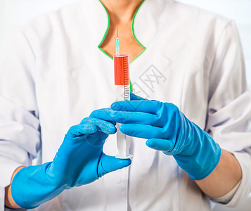 注射器医生诊所外科治疗手套塑料保健实验室液体流感疫苗图片