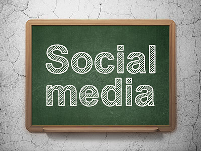 社交媒体概念 黑板背景的社会媒体社会媒体博客绿色扇子黑色灰色学习白色粉笔网站教育图片