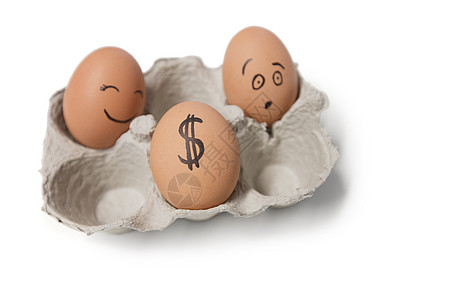 三个鸡蛋 一个蛋上有个美元符号图片