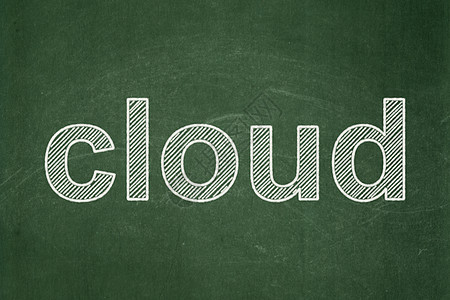 云层技术概念 黑板上的云幕背景解决方案网络社会学习绿色互联网白色教育全球木板图片
