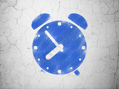 背景墙上的时间概念闹钟手表蓝色背景墙历史古董灰色警报白色日程展示图片