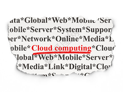 云计算概念 纸面文件背景的云计算图片