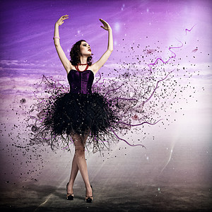 妇女跳舞有氧运动羽毛织物烧伤成人魅力活力平衡薄纱身体图片