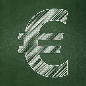 黑板上的货币货币概念 欧元在黑板背景上交换教育成功联盟支付学校资金贷款现金库存背景